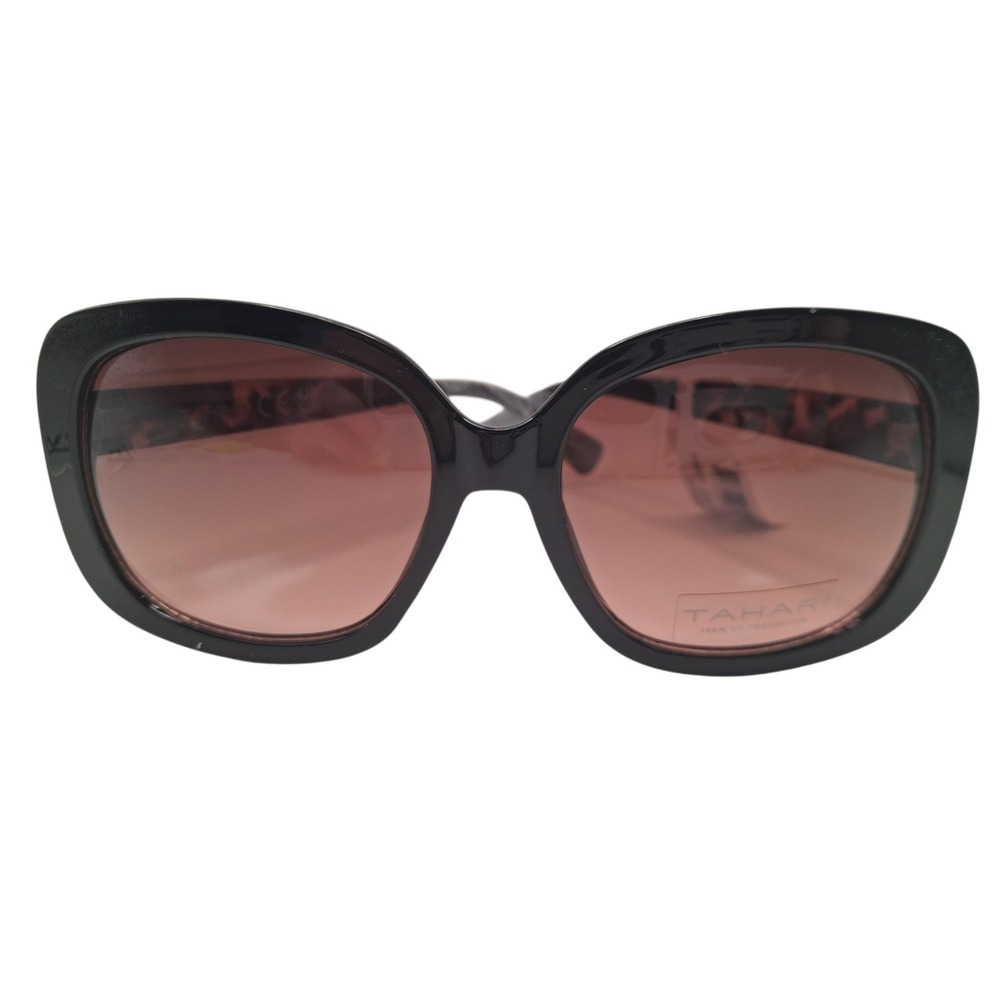 Tahari Sunglasses Womens OS Black NEW Tortoise Square TH957-OX UV Protection